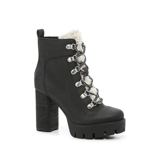 CHARLES BY CHARLES DAVID WEARY FAUX NUBUCK AND FAUX-FUR PLATFORM ANKLE BOOT - Picture 2 of 16